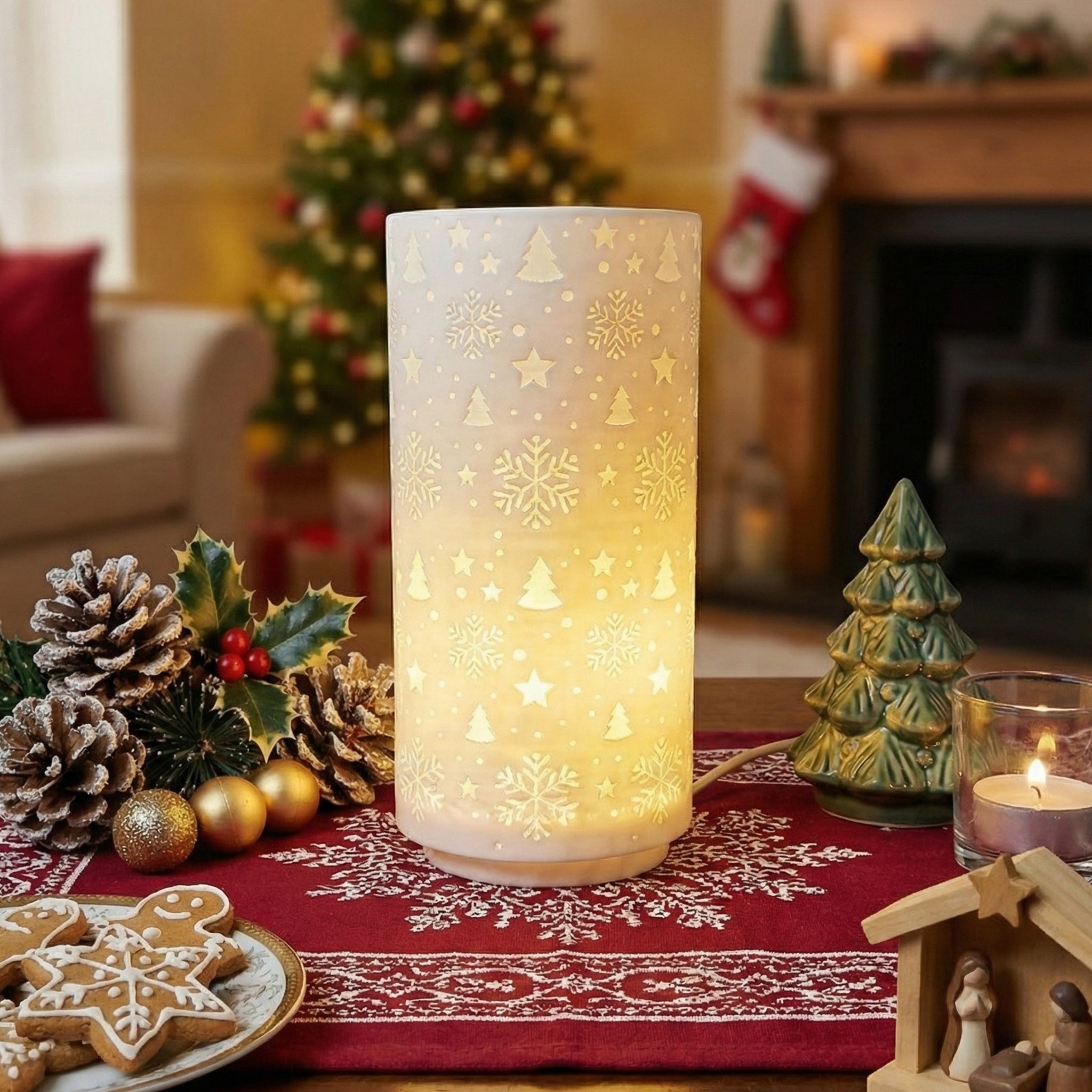 Lampara cilindrica navideña