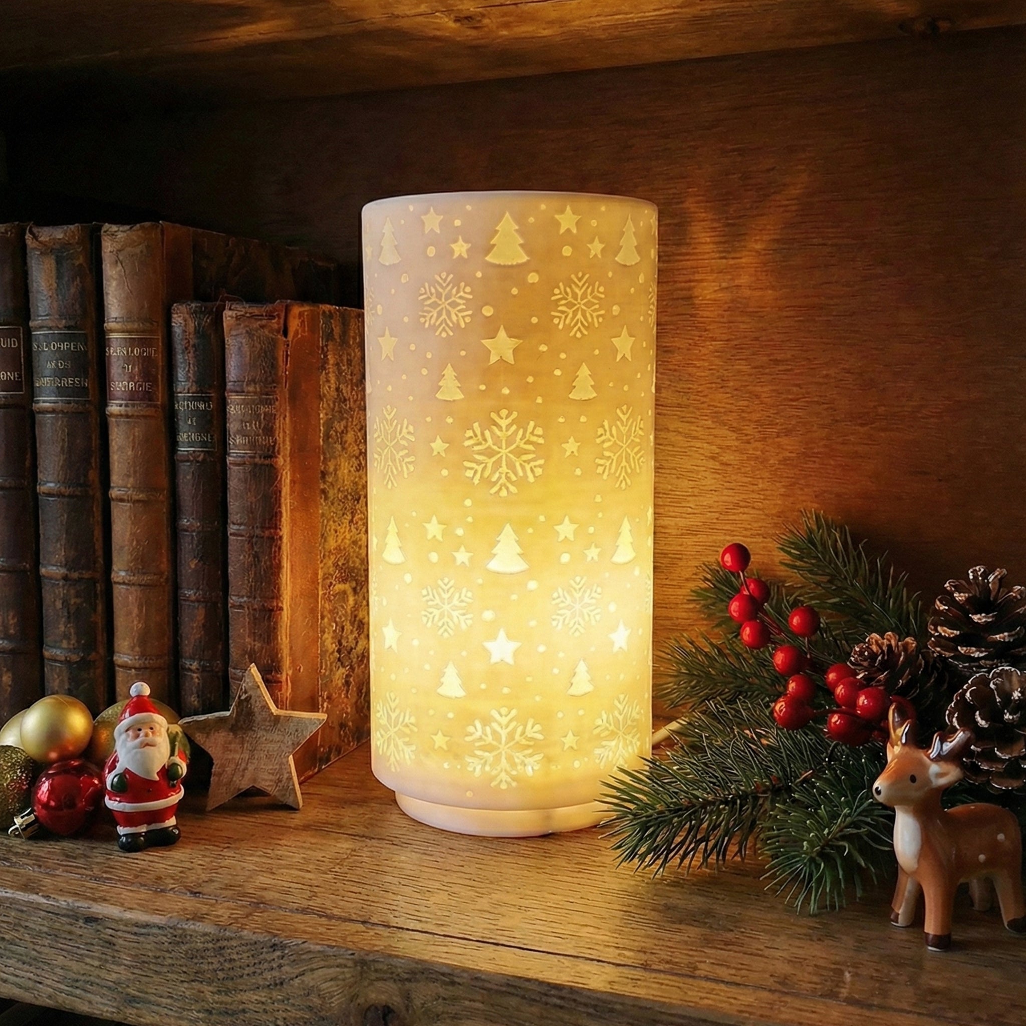 Lampara cilindrica navideña